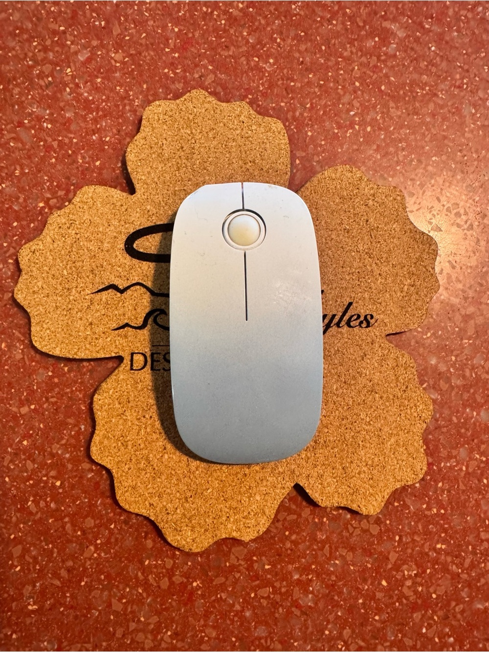 Hand crafted and designed by me Cork mouse pads customizable- made to order 7x7 - Picture 6 of 8